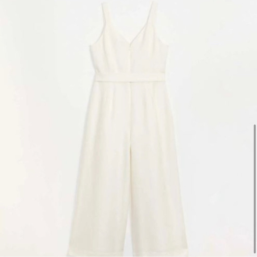 Ann Taylor/Loft Wide-Leg Ivory Jumpsuit - Picture 5 of 6